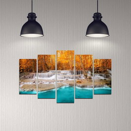 Wallity Pintura decorativa de MDF 5DMDF-45 Multicolor